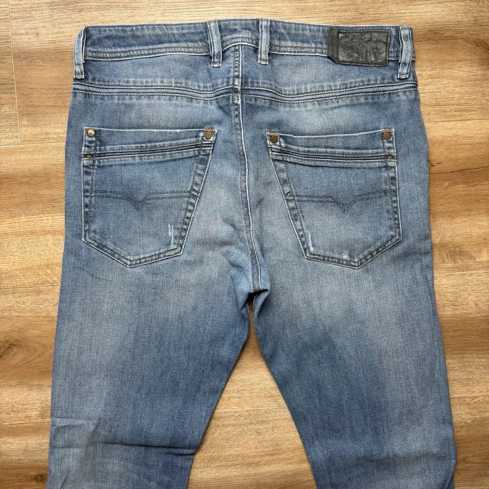 Diesel Krayver Jeans Men 31x32 Blue Slim Carrot Stretch Distressed Denim R248D
